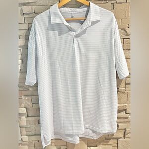 Peter Millar Polo Shirt Mens XXL  Summer Comfort Geometric Striped Golf